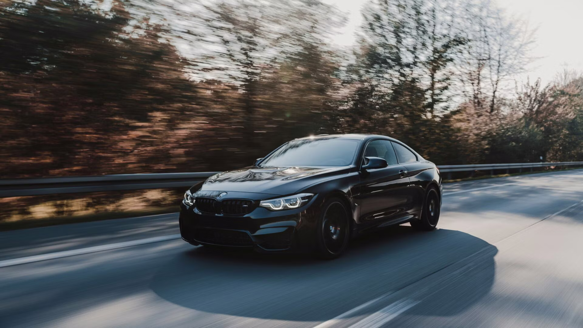 Schwarzer BMW auf Straße – BMW Spezialwerkstatt bei München